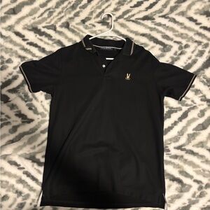 Psycho Bunny Black Polo with Gold Accents